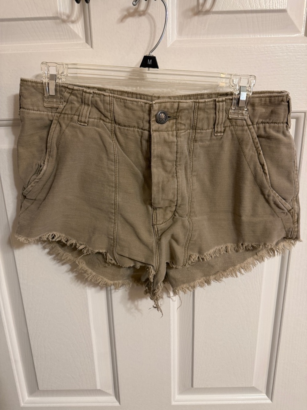 Free People Frayed Hem Khaki Women's Shorts 6